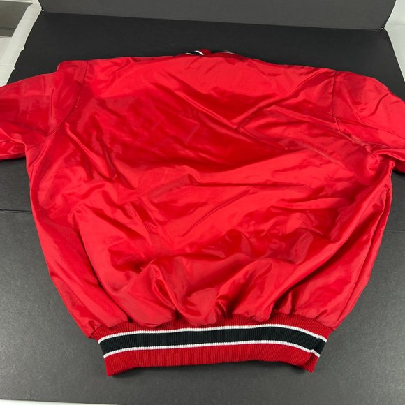 VTG 90s NHL Chicago Blackhawks Hockey Jacket Extra Large Red 1/4 Zip Windbreaker - Picture 12 of 16